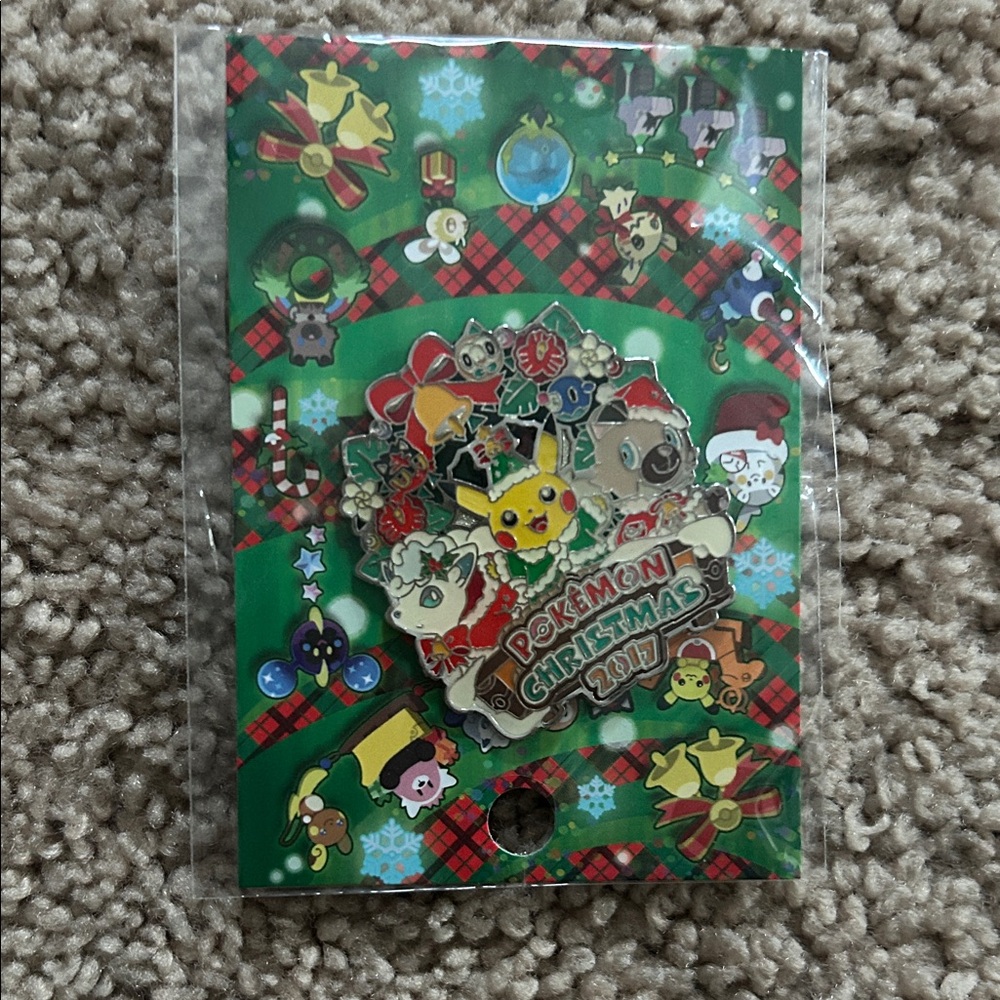 Pokemon Christmas 2017 Pin with Red and Green Accents